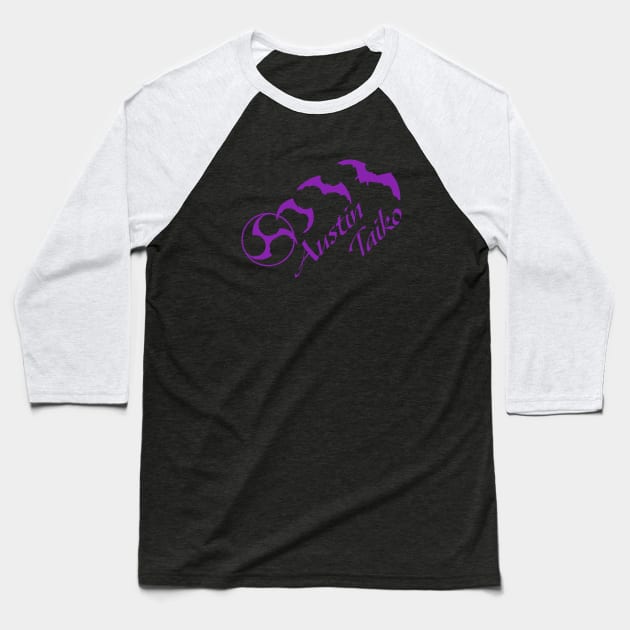 AT Bat Mitsudomoe purple Baseball T-Shirt by Austin Taiko